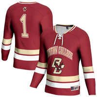 Boston College Eagles Hockey Jersey, Maroon Fashion Lightweight Sportswear Jersey Shirt, Long Sleeve Hockey Sweater Jersey, Casual Gift for Men