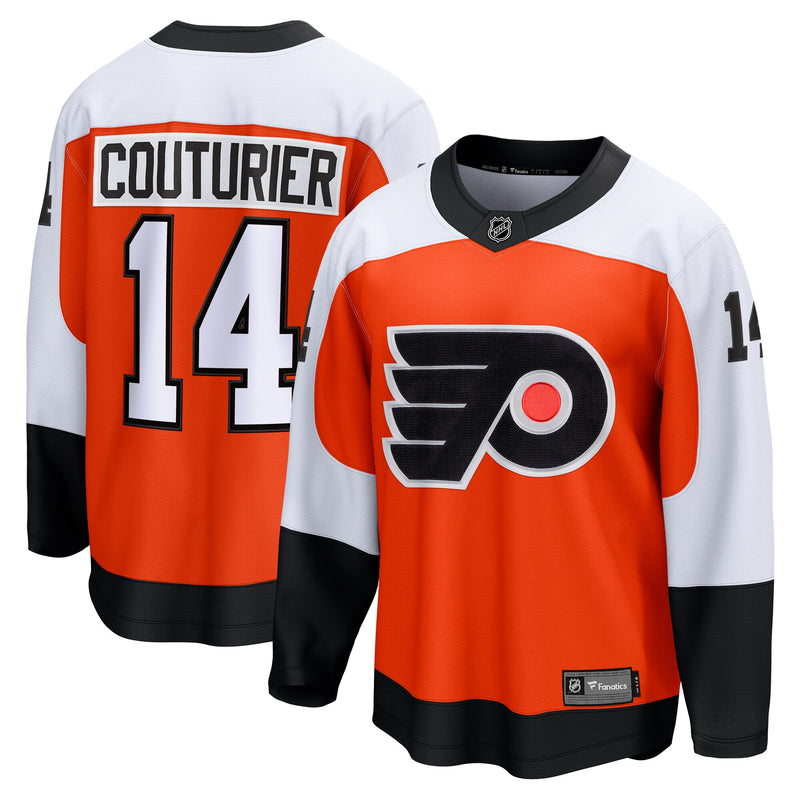 Sean Couturier Philadelphia Flyers Hockey Jersey, Orange Sportswear Jersey Shirt, Long Sleeve Hockey Sweater Jersey, Casual Gift for Men