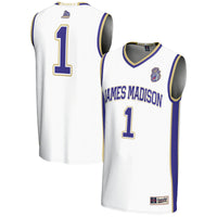 James Madison Dukes Basketball Jersey, White Lightweight Sportswear Jersey Shirt, Sleeveless Athletic Tank Jersey, Casual Gift for Men