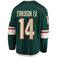Joel Eriksson Ek Minnesota Wild Hockey Jersey, Green Breakaway Sportswear Jersey Shirt, Long Sleeve Hockey Sweater Jersey, Casual Gift for Men