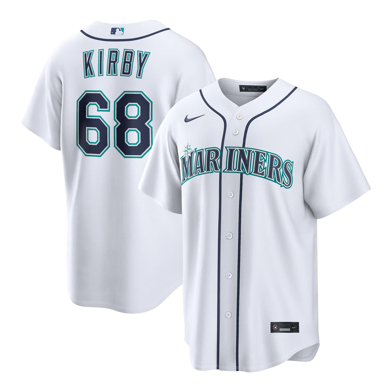 George Kirby Seattle Mariners Baseball Jersey, White Sportswear Jersey Shirt, Lightweight Breathable Athletic Jersey, Casual Gift for Men