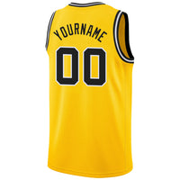 Custom Basketball Jersey, Gold Black White Sportswear Jersey Shirt, Athletic Mesh Moisture Wicking Jersey, Casual Gift for Men