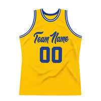 Custom Basketball Jersey, Gold Royal White Authentic Sportswear Jersey Shirt, Athletic Mesh Moisture Wicking Jersey, Casual Gift for Men