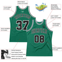 Custom Basketball Jersey, Kelly Green Black Throwback Sportswear Jersey Shirt, Athletic Mesh Moisture Wicking Jersey, Casual Gift for Men