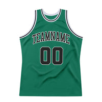 Custom Basketball Jersey, Kelly Green Black Throwback Sportswear Jersey Shirt, Athletic Mesh Moisture Wicking Jersey, Casual Gift for Men