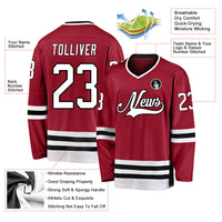 Custom Hockey Jersey, Maroon White Black Sportswear Jersey Shirt, Athletic Long Sleeve V Neck Jersey, Casual Gift for Men, Style Maroon0026