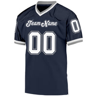 Custom Football Jersey, Navy White Gray Sportswear Jersey Shirt, Athletic Mesh Moisture Wicking Jersey, Casual Gift for Men, Style Navy0211