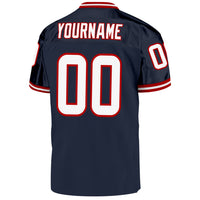 Custom Football Jersey, Navy White Red Sportswear Jersey Shirt, Athletic Mesh Moisture Wicking Jersey, Casual Gift for Men, Style Navy0213