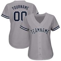 Custom Baseball Jersey, Gray Navy White Sportswear Jersey Shirt, Athletic Button Down Moisture Wicking Jersey, Casual Gift for Men