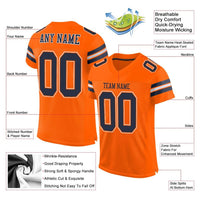 Custom Football Jersey, Orange Navy White Sportswear Jersey Shirt, Athletic Mesh Jersey, Casual Gift for Men