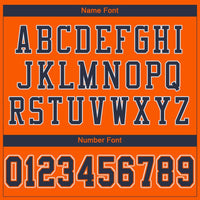 Custom Football Jersey, Orange Navy White Sportswear Jersey Shirt, Athletic Mesh Jersey, Casual Gift for Men