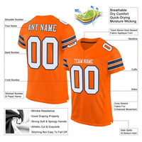 Custom Football Jersey, Orange White Navy Sportswear Jersey Shirt, Athletic Mesh Jersey, Casual Gift for Men