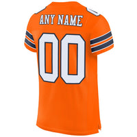 Custom Football Jersey, Orange White Navy Sportswear Jersey Shirt, Athletic Mesh Jersey, Casual Gift for Men