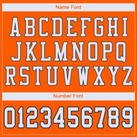 Custom Football Jersey, Orange White Navy Sportswear Jersey Shirt, Athletic Mesh Jersey, Casual Gift for Men