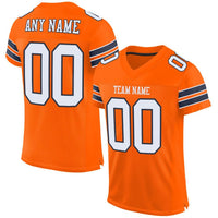 Custom Football Jersey, Orange White Navy Sportswear Jersey Shirt, Athletic Mesh Jersey, Casual Gift for Men