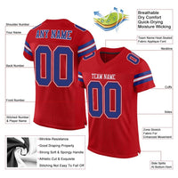 Custom Football Jersey, Red Royal White Sportswear Jersey Shirt, Athletic Mesh Moisture Wicking Jersey, Casual Gift for Men