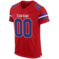Custom Football Jersey, Red Royal White Sportswear Jersey Shirt, Athletic Mesh Moisture Wicking Jersey, Casual Gift for Men