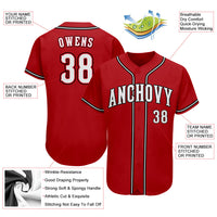 Custom Baseball Jersey, Red White Sportswear Jersey Shirt, Athletic Button Down Moisture Wicking Jersey, Casual Gift for Men, Style Red0051