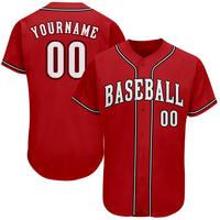 Custom Baseball Jersey, Red White Sportswear Jersey Shirt, Athletic Button Down Moisture Wicking Jersey, Casual Gift for Men, Style Red0051