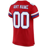 Custom Football Jersey, Red White Royal Sportswear Jersey Shirt, Athletic Mesh Moisture Wicking Jersey, Casual Gift for Men, Style Red0087