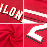 Custom Baseball Jersey, Red White Gold Sportswear Jersey Shirt, Athletic Button Down Moisture Wicking Jersey, Casual Gift for Men