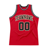 Custom Basketball Jersey, Red Black White Sportswear Jersey Shirt, Athletic Mesh Moisture Wicking Jersey, Casual Gift for Men, Style Red0203