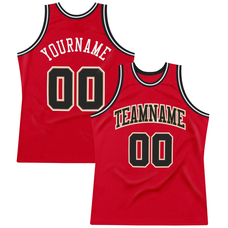 Custom Basketball Jersey, Red Black White Sportswear Jersey Shirt, Athletic Mesh Moisture Wicking Jersey, Casual Gift for Men, Style Red0203