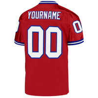 Custom Football Jersey, Red White Royal Sportswear Jersey Shirt, Athletic Mesh Moisture Wicking Jersey, Casual Gift for Men, Style Red0235