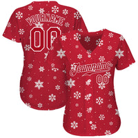 Custom Baseball Jersey, Red White Sportswear Jersey Shirt, Athletic Button Down Moisture Wicking Jersey, Casual Gift for Men, Style Red0307