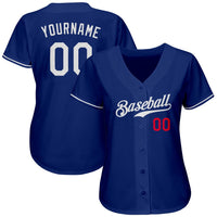 Custom Baseball Jersey, Royal White Sportswear Jersey Shirt, Athletic Button Down Moisture Wicking Jersey, Casual Gift for Men, Style Royal0015