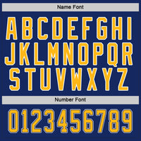 Custom Hockey Jersey, Royal Gold White Sportswear Jersey Shirt, Athletic Long Sleeve V Neck Jersey, Casual Gift for Men, Style Royal0193