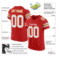 Custom Football Jersey, Scarlet White Gold Sportswear Jersey Shirt, Athletic Mesh Moisture Wicking Jersey, Casual Gift for Men