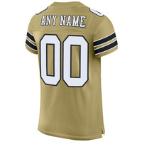 Custom Football Jersey, Vegas Gold White Black Sportswear Jersey Shirt, Athletic Mesh Moisture Wicking Jersey, Casual Gift for Men