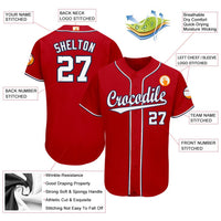 Custom Baseball Jersey, Red Sportswear Jersey Shirt, Athletic Button Down Moisture Wicking Jersey, Casual Gift for Men, Style WashingtonV0097