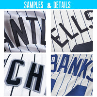 Custom Baseball Jersey, White Red Throwback Pinstripe Sportswear Jersey Shirt, Athletic V Neck Moisture Wicking Jersey, Casual Gift for Men