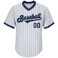 Custom Baseball Jersey, White Navy Gray Throwback Sportswear Jersey Shirt, Athletic V Neck Moisture Wicking Jersey, Casual Gift for Men