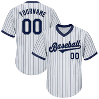 Custom Baseball Jersey, White Navy Gray Throwback Sportswear Jersey Shirt, Athletic V Neck Moisture Wicking Jersey, Casual Gift for Men
