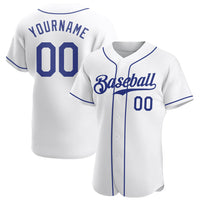 Custom Baseball Jersey, White Royal Sportswear Jersey Shirt, Athletic Button Down Moisture Wicking Jersey, Casual Gift for Men, Style White0282
