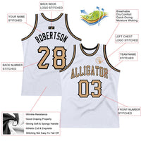 Custom Basketball Jersey, White Old Gold Black Throwback Sportswear Jersey Shirt, Athletic Mesh Moisture Wicking Jersey, Casual Gift for Men