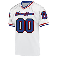 Custom Football Jersey, White Royal Red Sportswear Jersey Shirt, Athletic Mesh Moisture Wicking Jersey, Casual Gift for Men, Style White0522